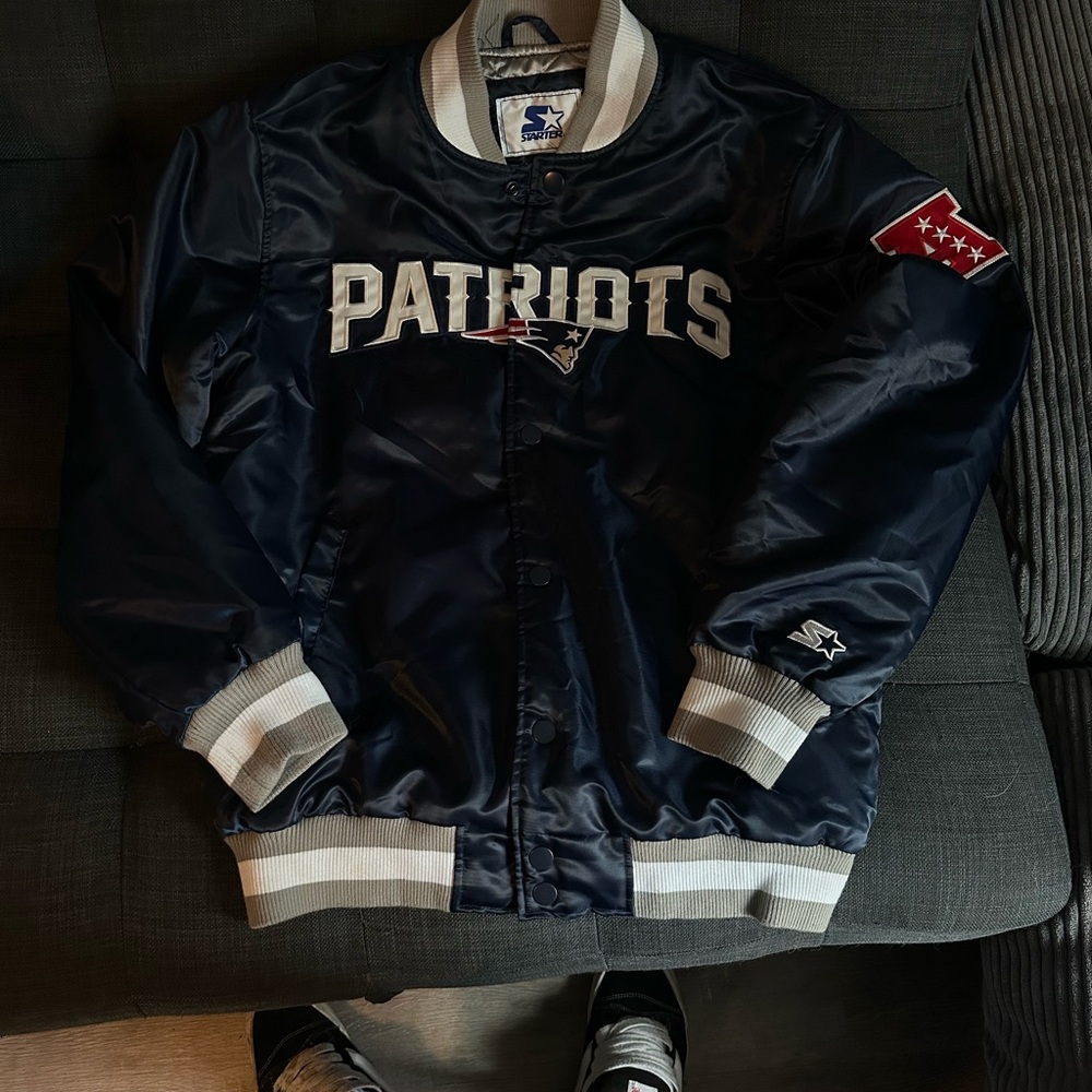 STARTER Navy Blue Satin Jacket